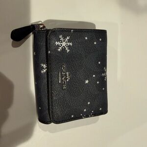 Coach Dark Blue Wallet with Snowflake Pattern